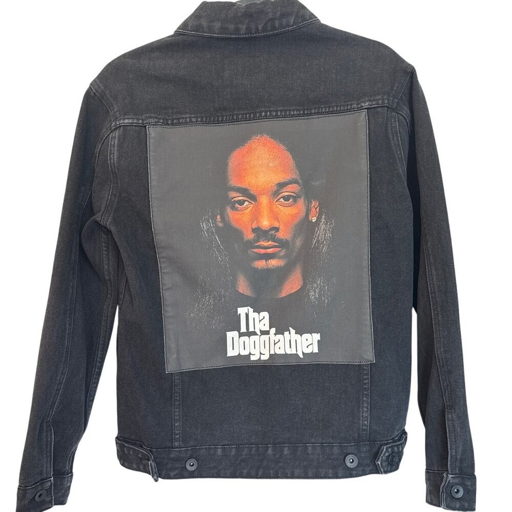 Black Denim Streetwear Jacket Snoop Dogg The Dogg Father 90s Streetwear  EUC XS